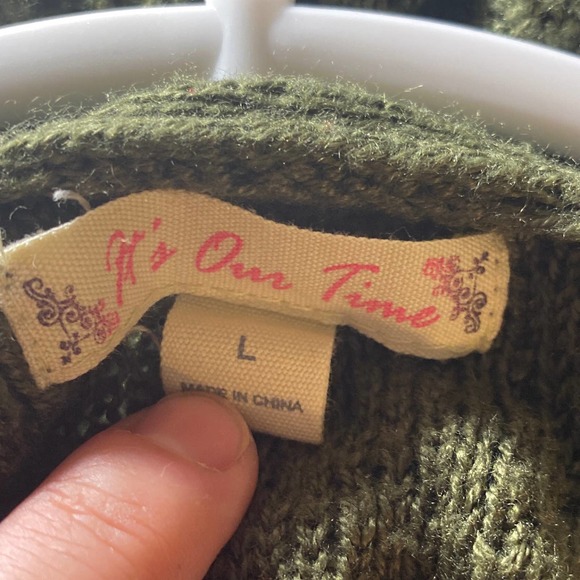 It’s Our Time Women Vest Cardigan Boho Sleeveless Large Green - Picture 5 of 8